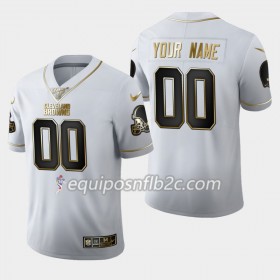 Camiseta Hombre NFL Cleveland Browns Personalizar Nike Blanco Golden Edition 100th